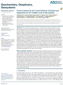 Textures Induced by the Coesite-Stishovite Transition and Implications for the Visibility of the X-Discontinuity, by M. Krug